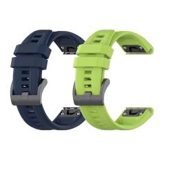 Sylphicryst-Armband Kompatibel mit 26 MM breite Smartwatch,Schnellverschluss silicone Band für Männer und Frauen,Wasser- und schweißbeständig,Mitternachtsblau+Lindgrün von Sylphicryst