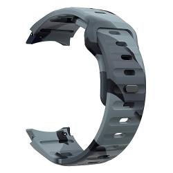Sylphicryst Armband Kompatibel mit Galaxy Watch 6/5/ 4,Schnellspanner Silikon Verstellbare Sportarmbänder,wasserdichtes schweißfestes Armband,Schwarz und Grautarnung von Sylphicryst