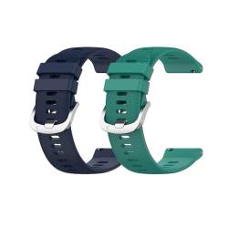 Sylphicryst Armband Kompatibel mit Garmin D2 Air X10,20MM Schnellspanner Silikon Verstellbare Sportarmbänder,wasserdichtes schweißfestes Armband,Mitternachtsblau+Grün von Sylphicryst