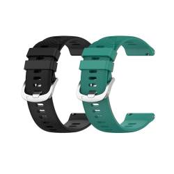 Sylphicryst Armband Kompatibel mit Garmin D2 Air X10,20MM Schnellspanner Silikon Verstellbare Sportarmbänder,wasserdichtes schweißfestes Armband,Schwarz+Grün von Sylphicryst