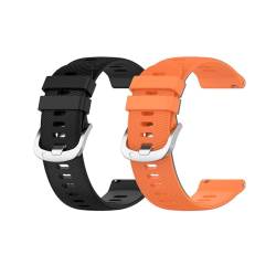 Sylphicryst Armband Kompatibel mit Garmin D2 Air X10,20MM Schnellspanner Silikon Verstellbare Sportarmbänder,wasserdichtes schweißfestes Armband,Schwarz+Orange von Sylphicryst
