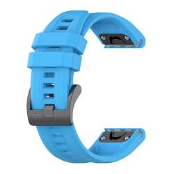 Sylphicryst-Armband Kompatibel mit Garmin instinct 2X/Fenix 7X/Fenix 7X pro,Schnellverschluss silicone Band für Männer und Frauen,Wasser- und schweißbeständig,Himmelblau von Sylphicryst