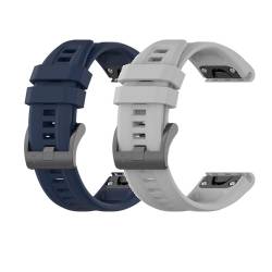 Sylphicryst-Armband Kompatibel mit Garmin instinct 2X/Fenix 7X/Fenix 7X pro,Schnellverschluss silicone Band für Männer und Frauen,Wasser- und schweißbeständig,Mitternachtsblau+Grau von Sylphicryst
