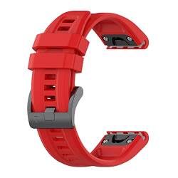 Sylphicryst-Armband Kompatibel mit Garmin instinct 2X/Fenix 7X/Fenix 7X pro,Schnellverschluss silicone Band für Männer und Frauen,Wasser- und schweißbeständig,Rot von Sylphicryst