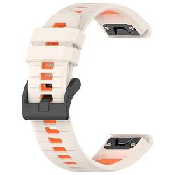 Sylphicryst-Armband Kompatibel mit Smartwatch 22MM,Garmin Quatix7 pro,Schnellverschluss silicone Band für Männer und Frauen,Wasser- und schweißbeständig,Khaki+Orange von Sylphicryst