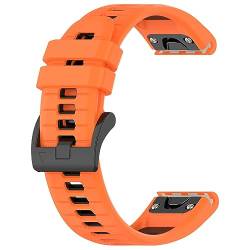 Sylphicryst-Armband Kompatibel mit Smartwatch 22MM,Garmin Quatix7 pro,Schnellverschluss silicone Band für Männer und Frauen,Wasser- und schweißbeständig,Orange+Schwarz von Sylphicryst
