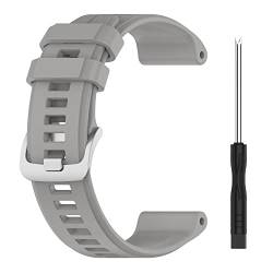 Sylphicryst Armband Kompatibel mit smartwatch 22MM,Garmin Descent G1,Schnellspanner Silikon Verstellbare Sportarmbänder,wasserdichtes schweißfestes Armband,Grau von Sylphicryst