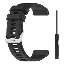 Sylphicryst Armband Kompatibel mit smartwatch 22MM,Garmin Descent G1,Schnellspanner Silikon Verstellbare Sportarmbänder,wasserdichtes schweißfestes Armband,Schwarz von Sylphicryst