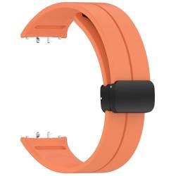 Sylphicryst Armband kompatibel mit Galaxy Fit3(SM-R390),Faltbares Silikonarmband mit Magnetschnalle,Unisex,Orange von Sylphicryst