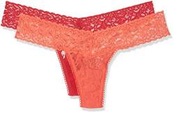 Sylvie Flirty Lingerie Damen String Aki, 2er Pack, Flamingo Pink/Rot, One Size von Sylvie Flirty Lingerie