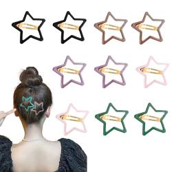 Stern Haarspangen, 10 Stück 5,5cm Metall Haarclips, Keine Slip Snap Haarklammern Y2K Zubehör für Kleinkinder Kinder Mädchen Frauen von Symphonyw