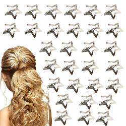Stern Haarspangen, 30 Stück 3cm Metall Haarclips, Silber Keine Slip Snap Haarklammern Y2K Zubehör für Kleinkinder Kinder Mädchen Frauen von Symphonyw