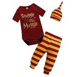 Symphonyw Baby Jungen Mädchen Snuggle This Muggle Body und gestreifte Hose Outfit mit Hut von Symphonyw