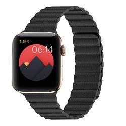 Kompatibel mit Apple Watch Band 49mm 45mm 44mm 42mm 41mm 40mm 38mm – Verbessertes verstellbares Lederarmband mit Magnetverschlusssystem für iWatch Series Ultra SE 8/7/6/5/4/3/2/1 von Synchro Bands