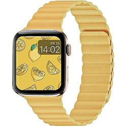 Kompatibel mit Apple Watch Band 49mm 45mm 44mm 42mm 41mm 40mm 38mm – Verbessertes verstellbares Lederarmband mit Magnetverschlusssystem für iWatch Series Ultra SE 8/7/6/5/4/3/2/1 von Synchro Bands