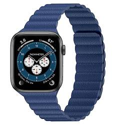 Kompatibel mit Apple Watch Band 49mm 45mm 44mm 42mm 41mm 40mm 38mm – Verbessertes verstellbares Lederarmband mit Magnetverschlusssystem für iWatch Series Ultra SE 8/7/6/5/4/3/2/1 von Synchro Bands