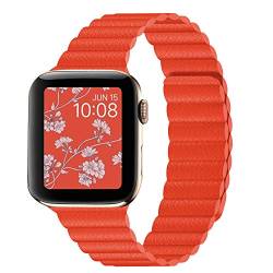 Kompatibel mit Apple Watch Band 49mm 45mm 44mm 42mm 41mm 40mm 38mm – Verbessertes verstellbares Lederarmband mit Magnetverschlusssystem für iWatch Series Ultra SE 8/7/6/5/4/3/2/1 von Synchro Bands