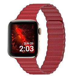 Synchro Apple Watch Armband Series 9 8 7 SE 6 5 4 3 2 1 Ultra oder Nike Edition, Größe 44mm 42mm 40mm 38mm iWatch Armband für Damen oder Herren, Magnetverschluss. Smartwatch Zubehör, besser als Leder von Synchro