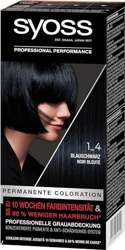 Syoss Color Coloration 1_4 Blauschwarz Stufe 3 (3 x 115 ml), permanente Haarfarbe für bis zu 10 Wochen Farbintensität und 80 % weniger Haarbruch* von Syoss