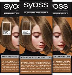 Syoss Color Coloration 6-66 Roasted Pecan Pantone 17-1052 (3 x 115 ml), PANTONE-inspirierte permanente Coloration, bis zu 80 % weniger Haarbruch, professionelle Grauabdeckung von Syoss