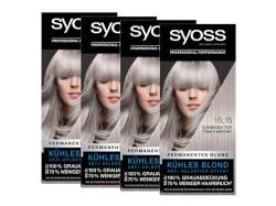 Syoss Color Haarfarbe 10_15 Glänzendes Titan (4x 115 ml), permanente Coloration für bis zu 10 Wochen Farbintensität und 70% weniger Haarbruch* von Syoss