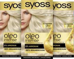 Syoss Oleo Intense Öl-Coloration 10-50 Helles Asch-Blond Stufe 3 (115 ml), dauerhafte Haarfarbe mit pflegendem Öl, Coloration ohne Ammoniak von Syoss