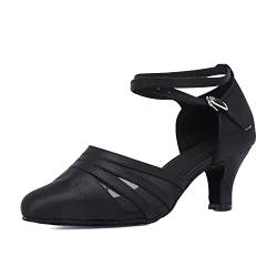 Syrads Damen Latein Tanzschuhe Ballsaal Salsa Sandale Soziale Partei Tango Tanzschuhe, 36 EU, Schwarz-6cm von Syrads