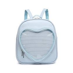 Syrads Damenmode PU-Leder Rucksäcke Lässige Reisetasche Leichter Dual-Use Travel Daily Daypack,Blau von Syrads