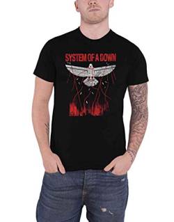 System Of A Down T Shirt Dove Overcome Band Logo Nue offiziell Herren Schwarz L von System Of A Down