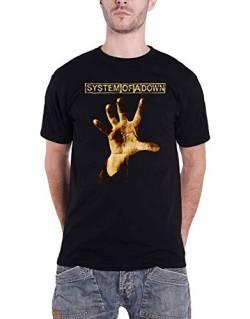 System of a Down T Shirt vintage Hand band logo Nue offiziell Herren Schwarz von System Of A Down