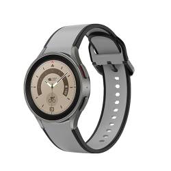 System-S Armband 20 mm aus Silikon für Samsung Galaxy Watch 5 4 Smartwatch Schwarz Grau von System-S