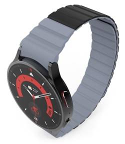 System-S Armband 20 mm aus Silikon magnetisch für Samsung Galaxy Watch 5 4 in Schwarz von System-S