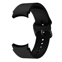 System-S Armband flexibel aus Silikon 20mm für Samsung Galaxy Watch 4 Smartwatch Schwarz von System-S