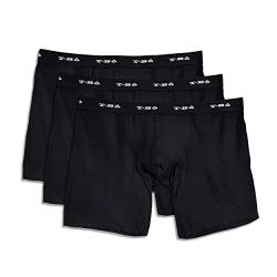 TBô Herren-Boxershorts aus Bambus, 3er-Pack – die bequemste Bambus-Unterwäsche mit verstärktem Beutel, Schwarz (15,2 cm), X-Large von T-BÔ