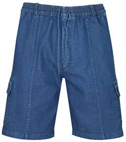T-MODE Herren Schlupf-Jeans Shorts Kurze Hose aus Stretch Baumwolle-Blue-M von T-MODE