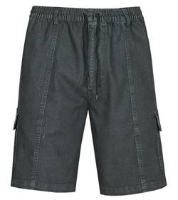 T-MODE Herren Schlupf-Jeans Shorts Kurze Hose aus Stretch Baumwolle-Schwarz-L von T-MODE