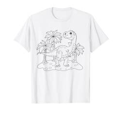 Dinosaurier Dino Mandala zum bemalen & ausmalen für Kinder T-Shirt von T-Shirt zum bemalen für Kinder Motiv & ausmalen