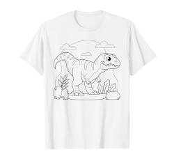 Dinosaurier Dino Mandala zum bemalen & ausmalen für Kinder T-Shirt von T-Shirt zum bemalen für Kinder Motiv & ausmalen