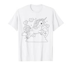 Einhorn Mandala zum bemalen & ausmalen für Kinder T-Shirt von T-Shirt zum bemalen für Kinder Motiv & ausmalen