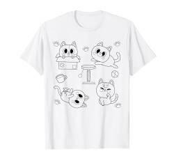 Katzen Mandala zum bemalen & ausmalen für Kinder T-Shirt von T-Shirt zum bemalen für Kinder Motiv & ausmalen