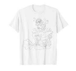 Meerjungfrau zum bemalen & ausmalen für Kinder T-Shirt von T-Shirt zum bemalen für Kinder Motiv & ausmalen
