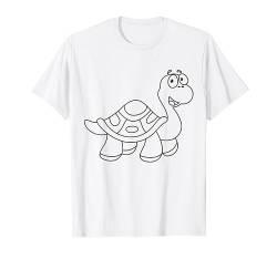 Niedliche Schildkröte zum bemalen & ausmalen für Kinder T-Shirt von T-Shirt zum bemalen für Kinder Motiv & ausmalen