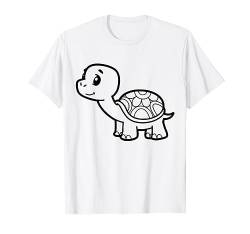 Niedliche Schildkröte zum bemalen & ausmalen für Kinder T-Shirt von T-Shirt zum bemalen für Kinder Motiv & ausmalen