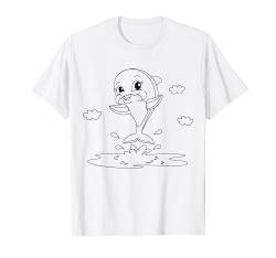 Niedlicher Delfin zum bemalen & ausmalen für Kinder T-Shirt von T-Shirt zum bemalen für Kinder Motiv & ausmalen