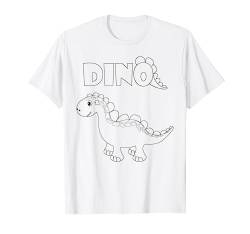 Niedlicher Dino Dinosaurier zum bemalen & ausmalen für Kind T-Shirt von T-Shirt zum bemalen für Kinder Motiv & ausmalen