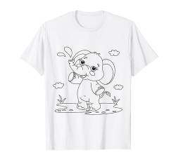 Niedlicher Elefant zum bemalen & ausmalen für Kinder T-Shirt von T-Shirt zum bemalen für Kinder Motiv & ausmalen