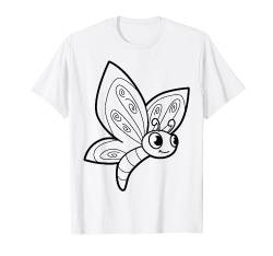 Niedlicher Schmetterling zum bemalen & ausmalen für Kinder T-Shirt von T-Shirt zum bemalen für Kinder Motiv & ausmalen