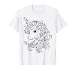 Niedliches Einhorn zum bemalen & ausmalen für Kinder T-Shirt von T-Shirt zum bemalen für Kinder Motiv & ausmalen