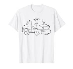 Polizei Auto zum bemalen & ausmalen für Kinder T-Shirt von T-Shirt zum bemalen für Kinder Motiv & ausmalen