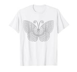 Schmetterling Mandala zum bemalen & ausmalen für Kinder T-Shirt von T-Shirt zum bemalen für Kinder Motiv & ausmalen